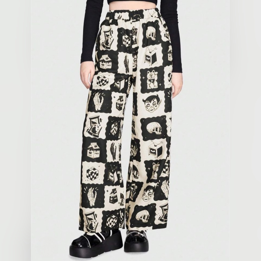 ROMWE Graphic Wide Leg Pants